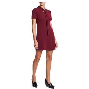 Theory tie neck dress maroon size 00